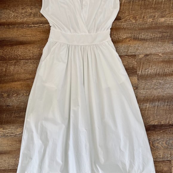 Banana Republic Maxi dress sundress with pockets, cotton white sz L large - Picture 7 of 8
